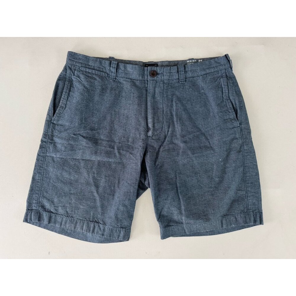 J. CREW Men's Stanton Baird McNutt Irish Linen Short 9" Inseam Sz 34 In Blue